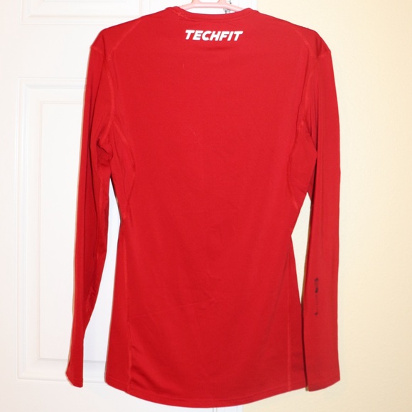 Adidas Techfit Compression Shirt Men Size M  Red - Picture 5 of 5